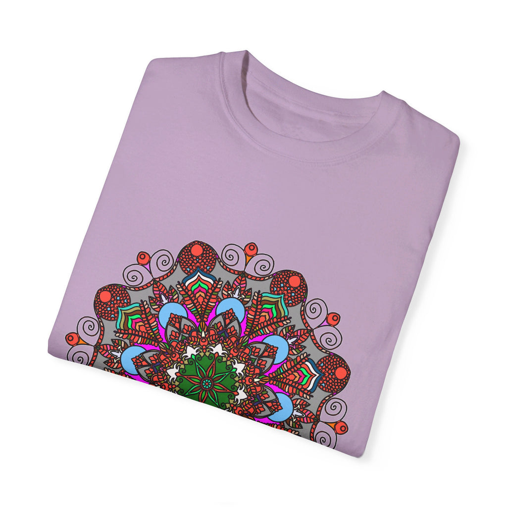 Unisex Mandala T-Shirt - Hand-Drawn Mandala Art - 100% Ring-Spun Cotton - Garment-Dyed for Extra Comfort - Vibrant and intricate mandala design on a high-quality, soft cotton t-shirt for both men and women