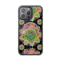 Gorgeous Mandala MagSafe®-Compatible iPhone 14/15 Impact Case with intricate design and reliable impact resistance