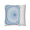 Steel Blue Mandala Art Pillowcase on White Background