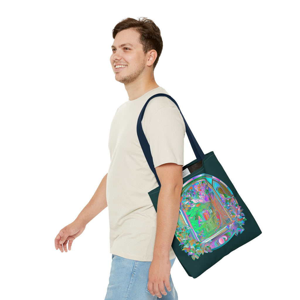 Beautiful and colorful Mystical Nature Mandala Tote Bag with intricate design