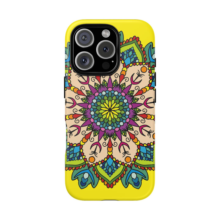 Intricate Floral Yellow Phone Case for Bold Protection and Style