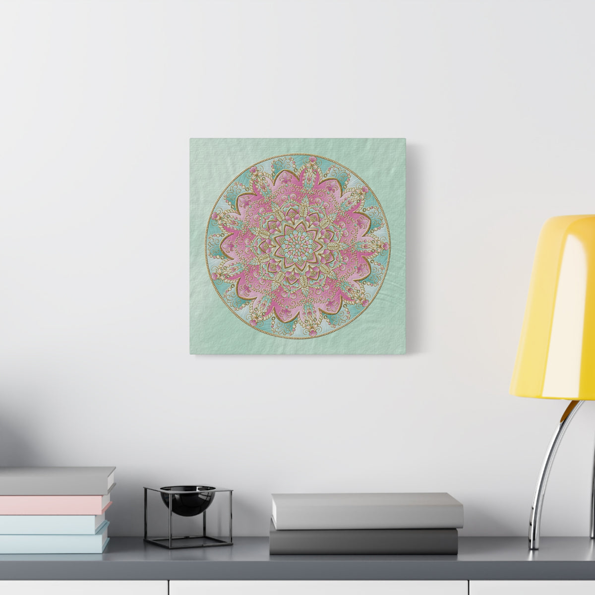 Pastel Pink Mandala Canvas Wall Art