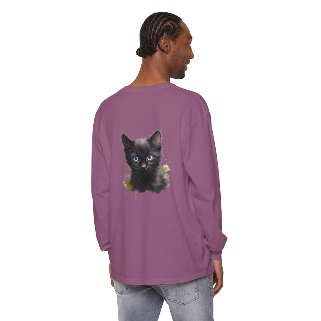 Mystische schwarze Katze – Langarm-T-Shirt