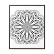 Beautiful black and white mandala handmade art on gallery canvas wraps, displayed in a vertical frame for elegant wall decor