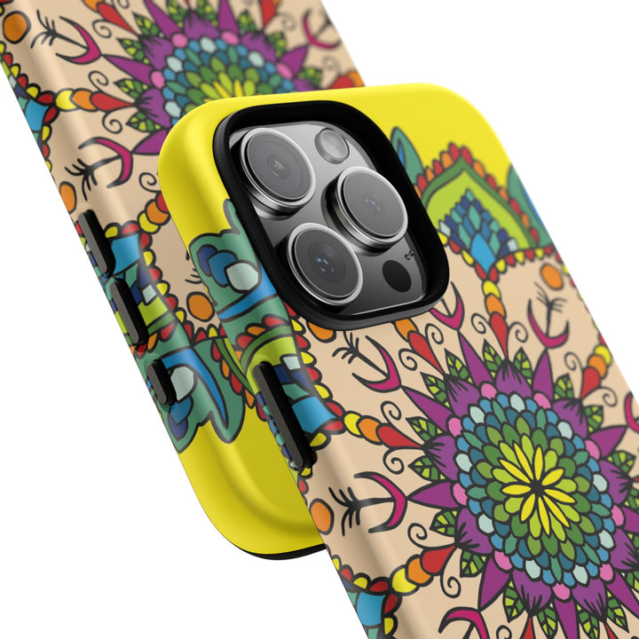 Intricate Floral Yellow Phone Case for Bold Protection and Style
