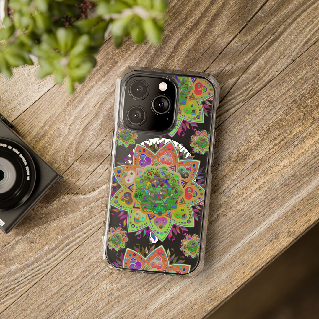 Elegant Mandala MagSafe®-Compatible iPhone 14/15 Impact Case designed for both style and protection