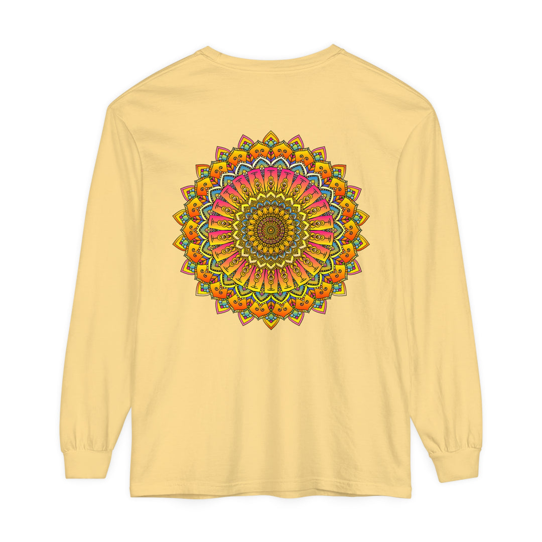 Colorful and intricate mandala design long sleeve t-shirt for men and women