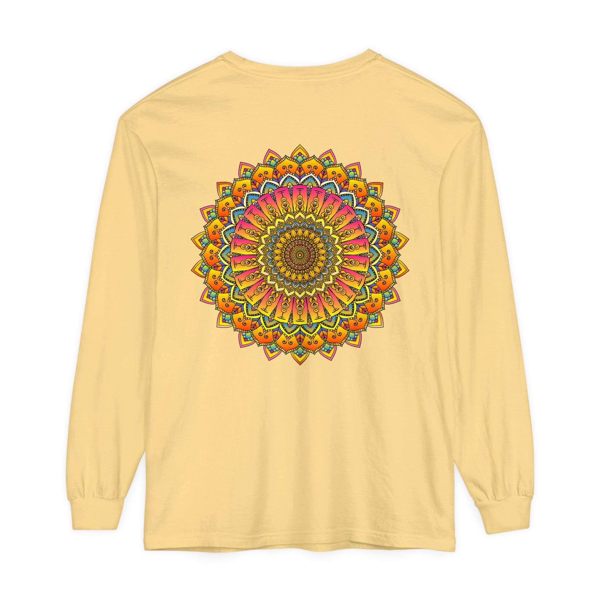 Colorful and intricate mandala design long sleeve t-shirt for men and women