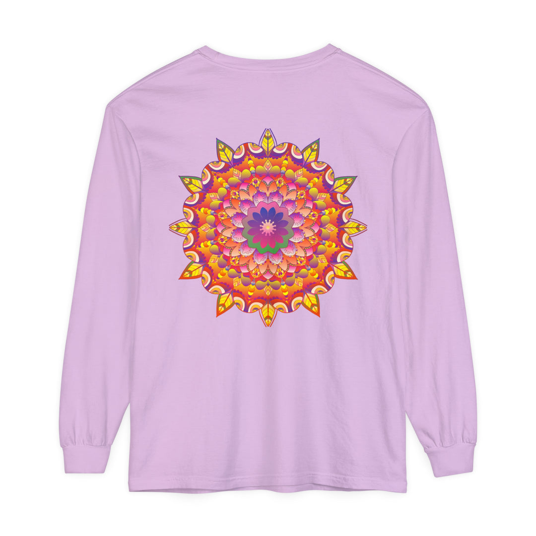 Colorful and intricate mandala design long sleeve t-shirt for all genders