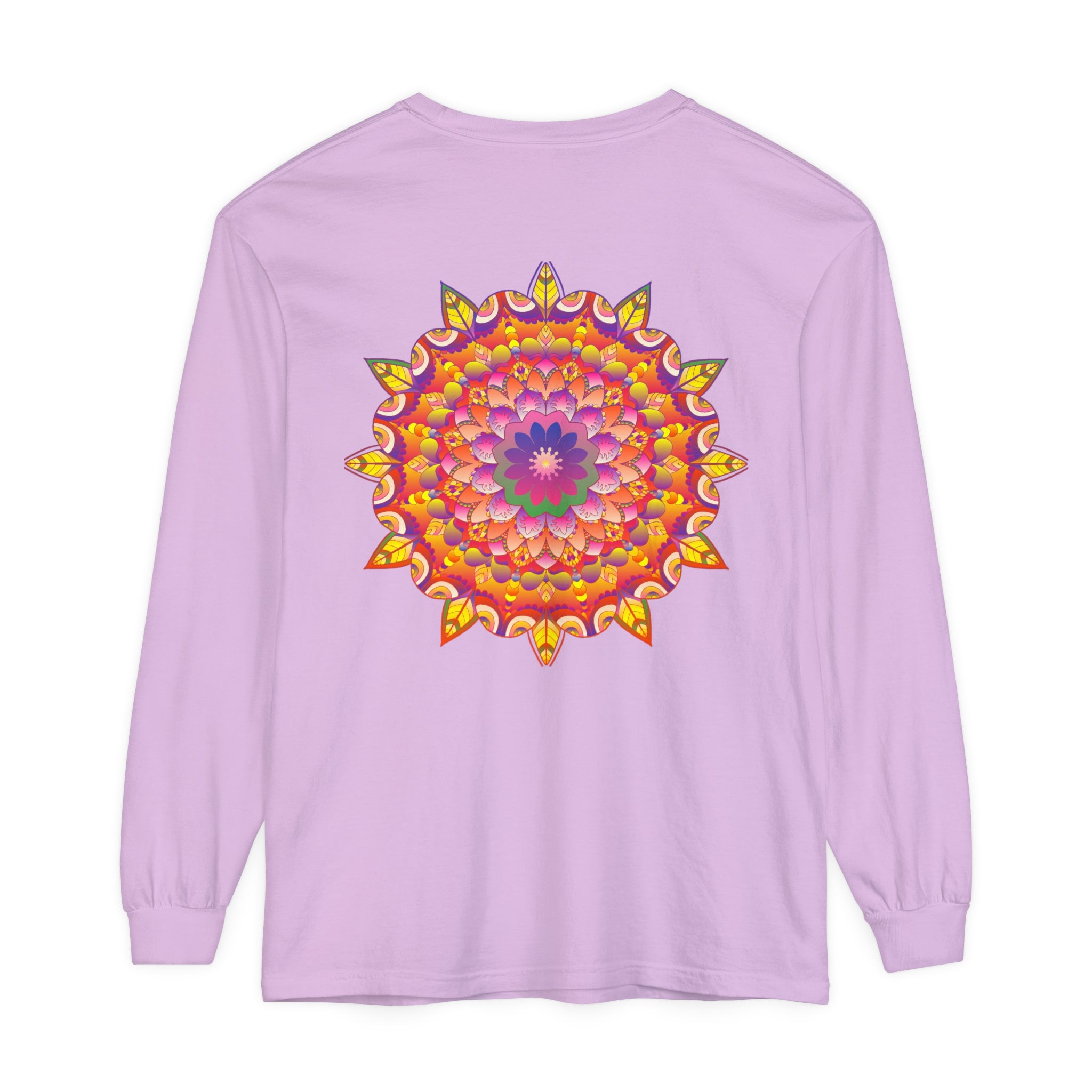 Colorful and intricate mandala design long sleeve t-shirt for all genders