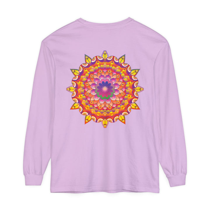 Colorful and intricate mandala design long sleeve t-shirt for all genders