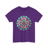 Beautiful Mandala Art Yoga Mindfulness - Unisex Heavy Cotton Tee for embracing mindfulness and spirituality