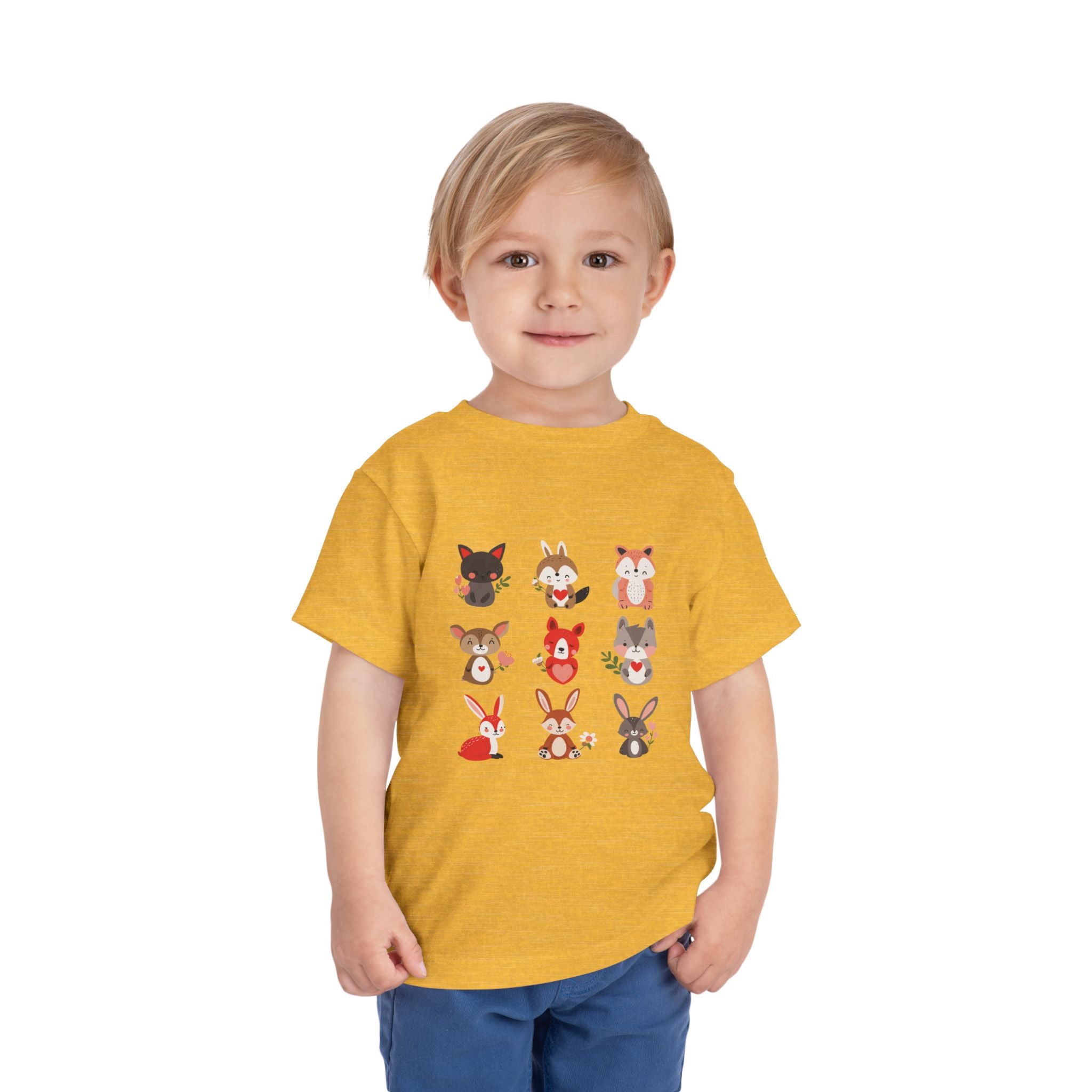 Animal Love Toddler Tee, Cute Cartoon Animals T-Shirt for Kids