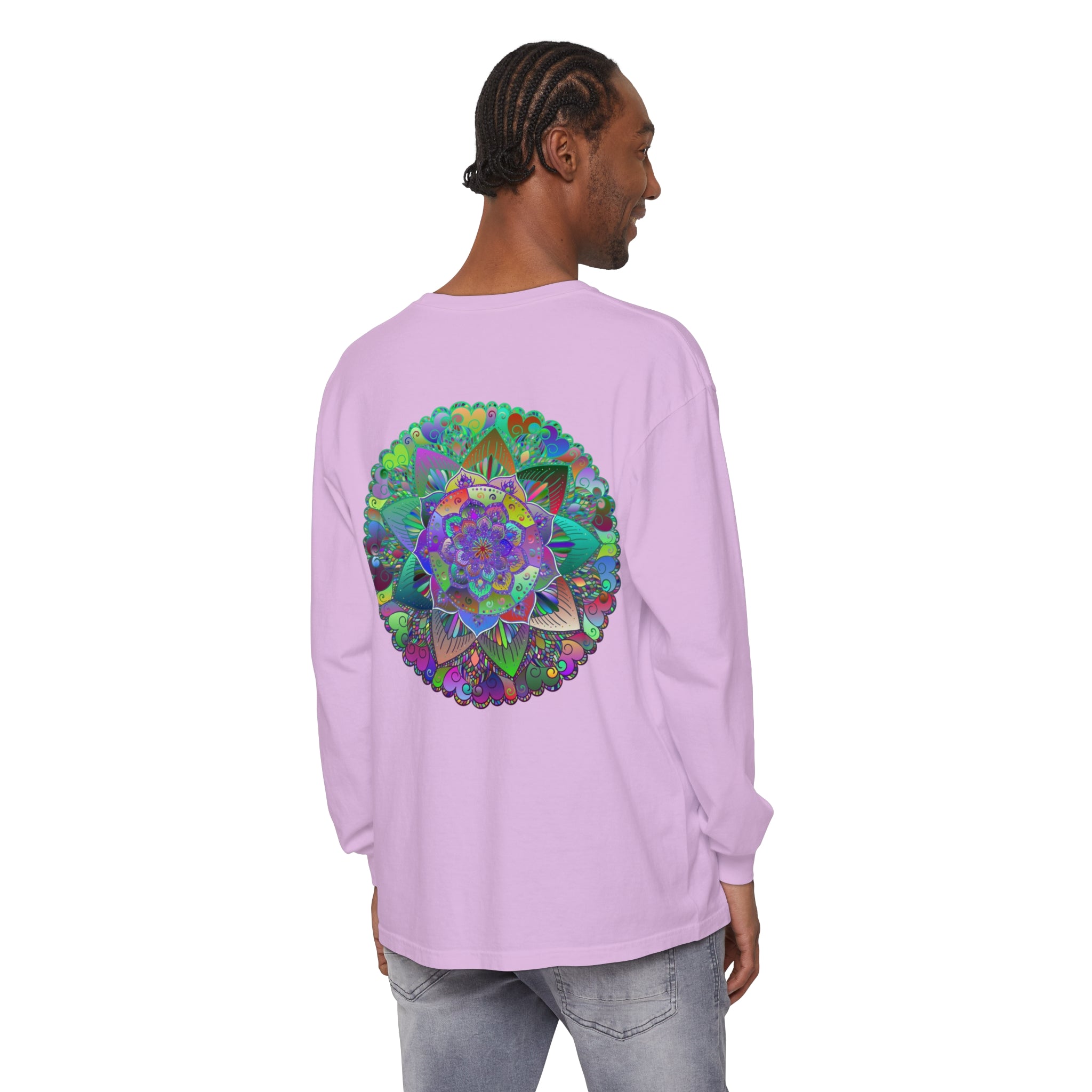 Colorful and intricate mandala design long sleeve t-shirt for men and women