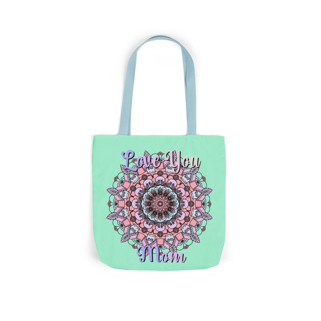 Mandala 'Love You Mom' Canvas Tote — Floral Mother's Day Gift Bag