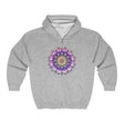 Colorful and vibrant mandala hoodie featuring psychedelic art designs and patterns