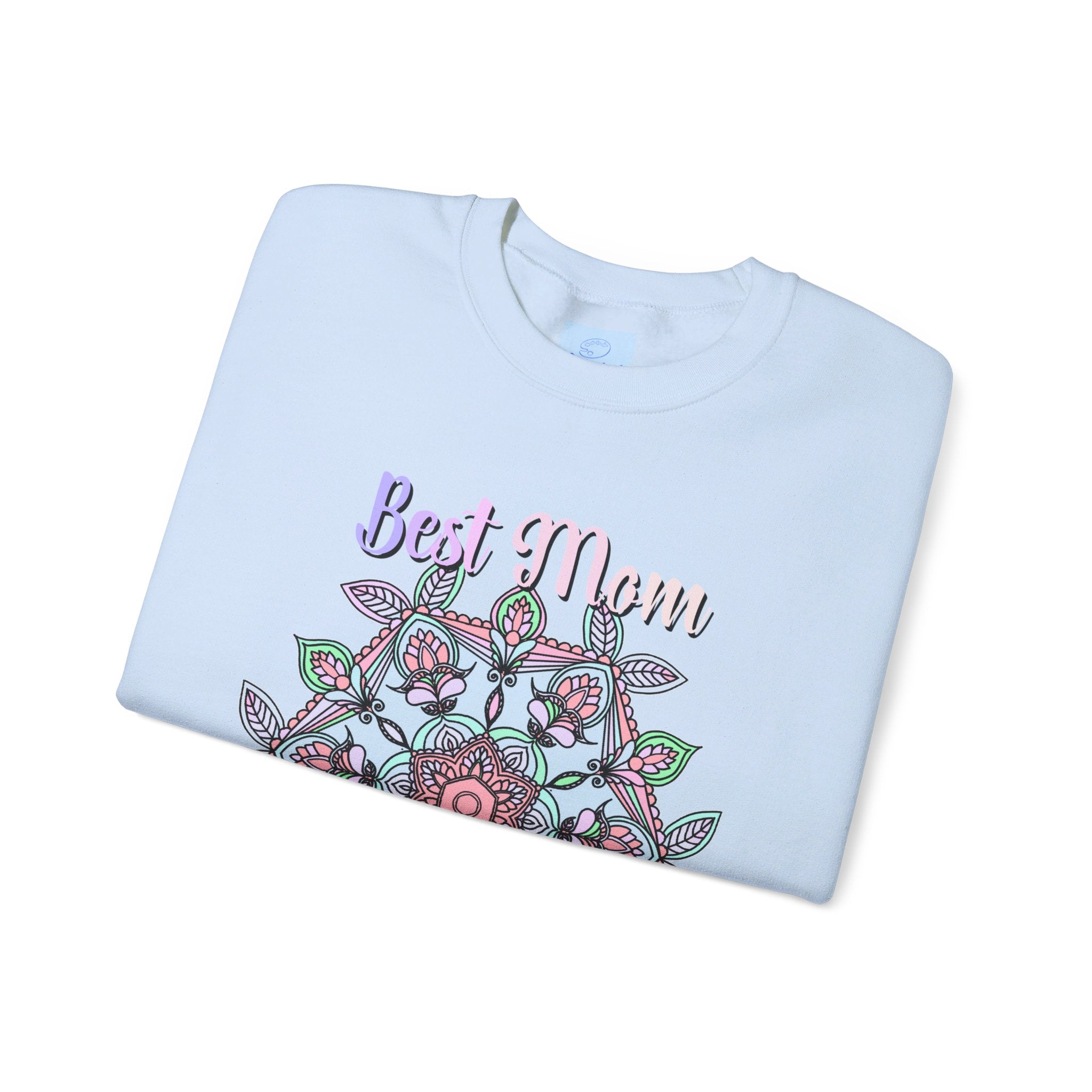 Black Unisex Heavy Blend™ Crewneck Sweatshirt with 'Best Mom Ever' design, perfect birthday gift for mom