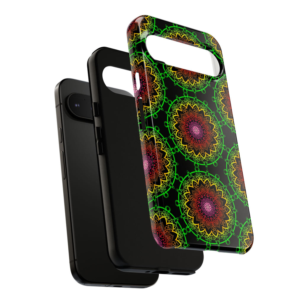 Artistic Mandala Phone Case with Bold Patterns and Modern Flair
