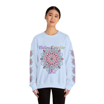 Cozy unisex crewneck sweatshirt featuring 'Mother-Daughter Bond' design, perfect birthday gift for Mom