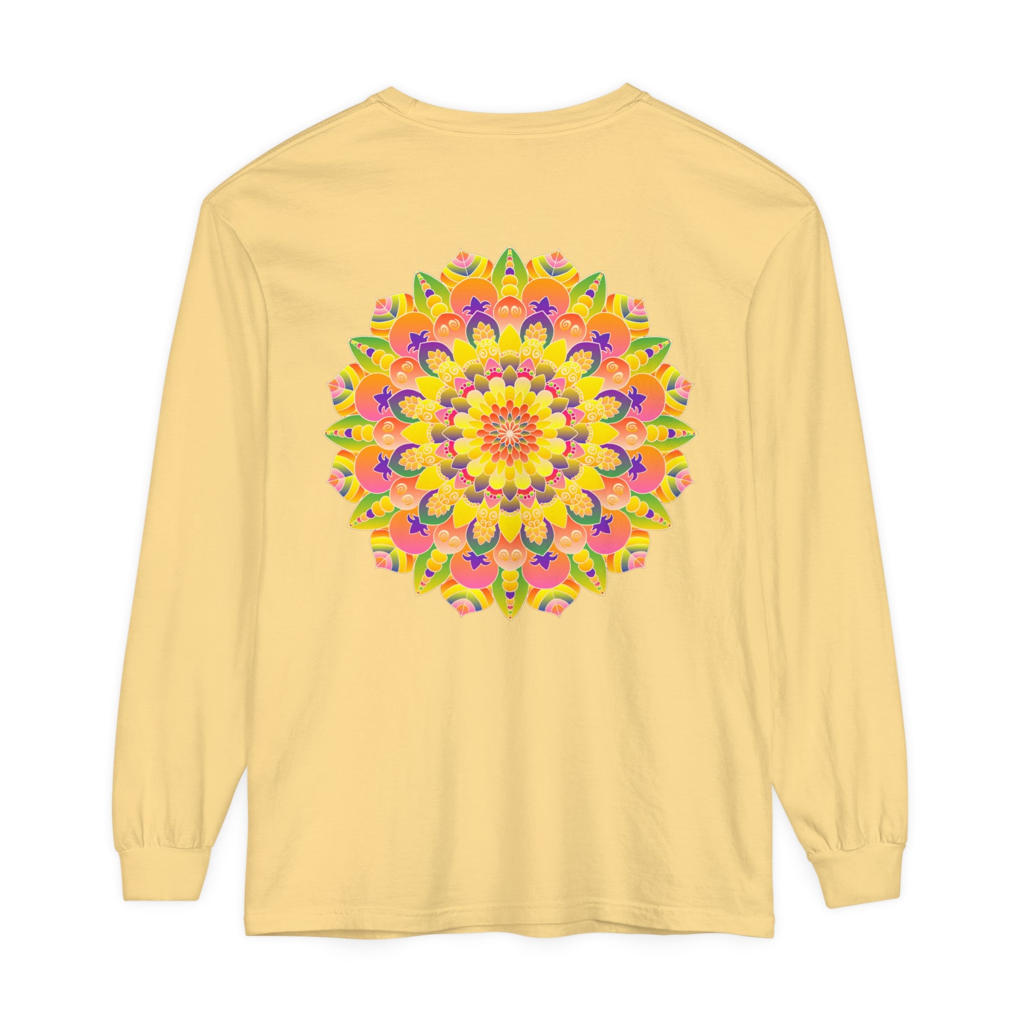 Colorful and intricate mandala design long sleeve t-shirt for all genders