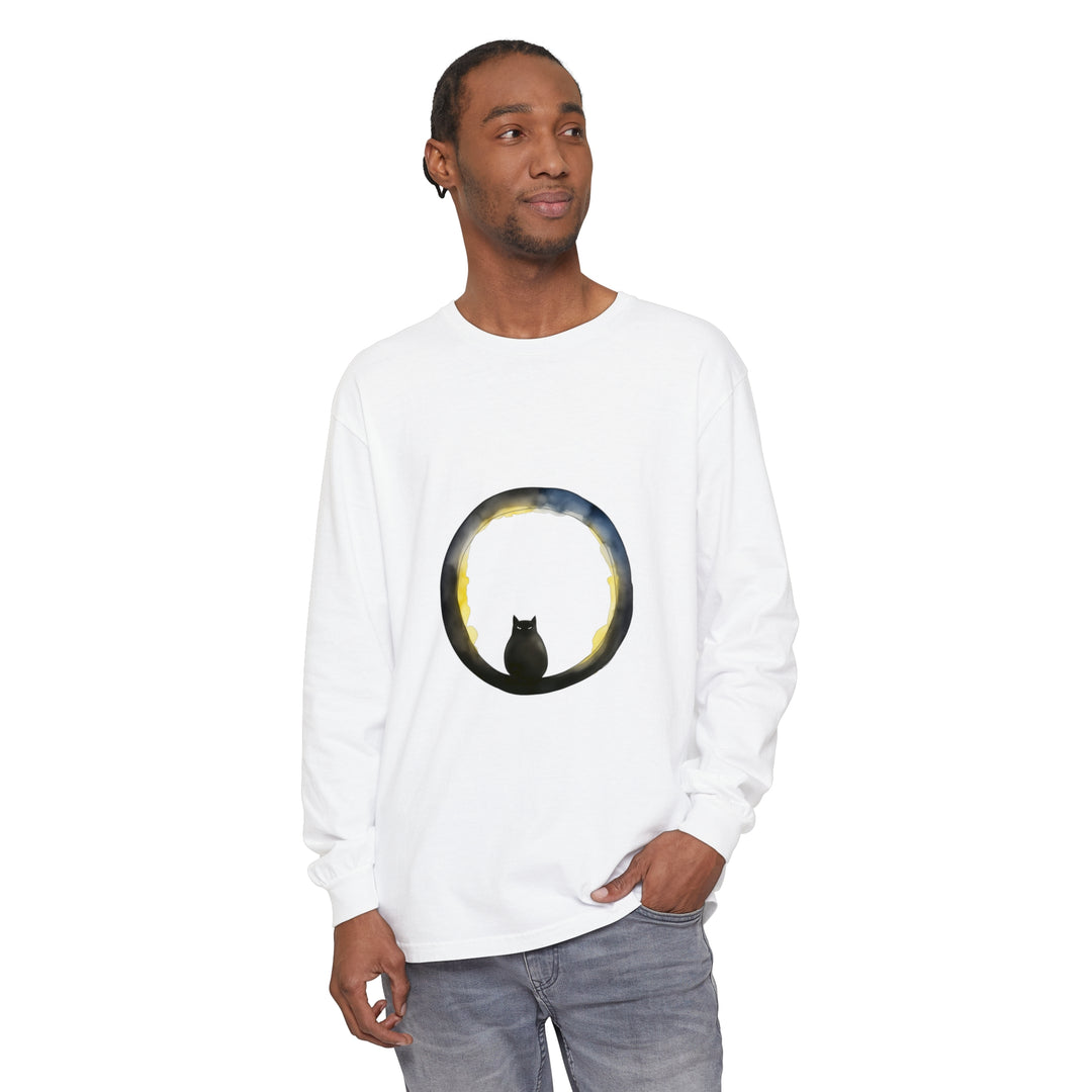 Black Cat Crescent Moon Halloween T-Shirt with a spooky design perfect for the holiday