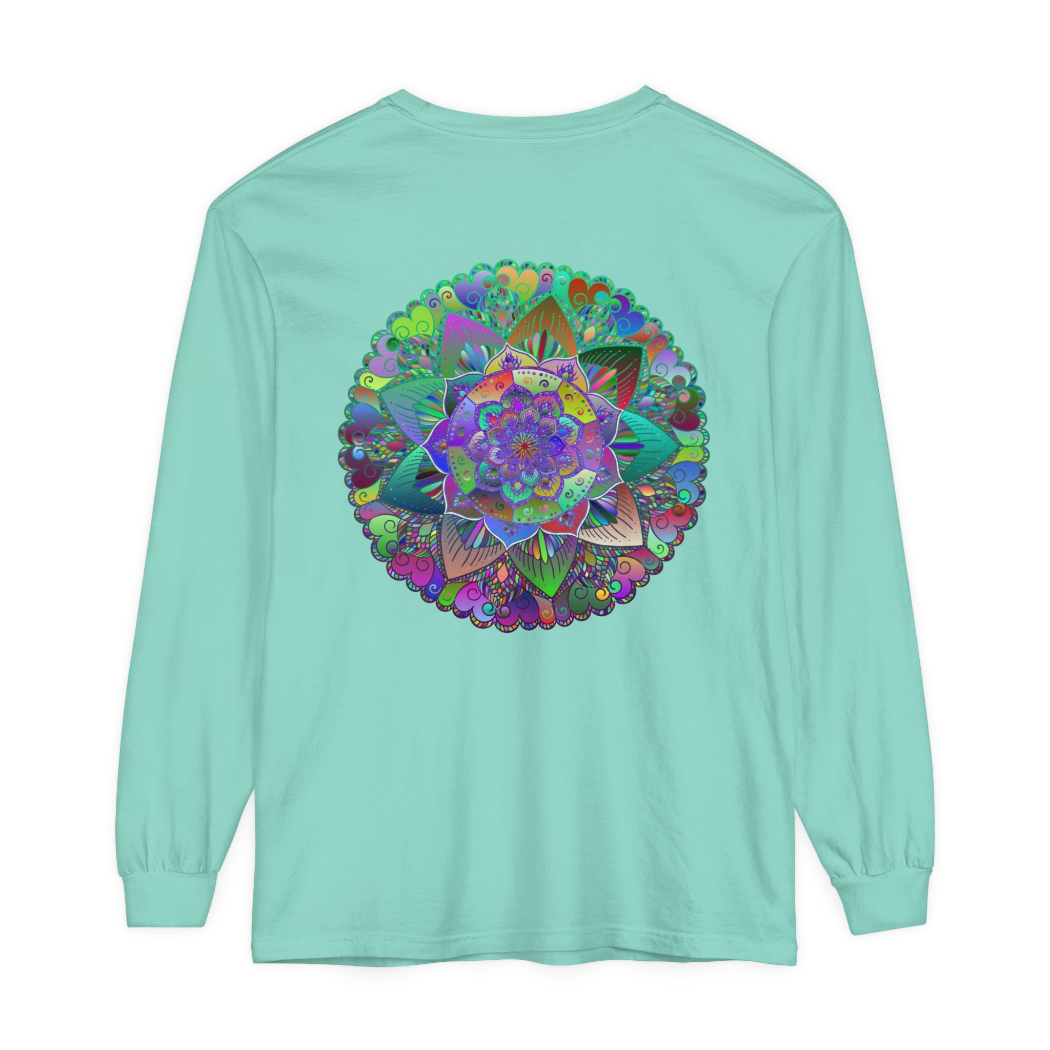 Colorful and intricate mandala design long sleeve t-shirt for men and women