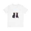 Black Cat Mystery T-Shirt - A stylish and vibrant shirt featuring an elegant black cat design, perfect for adding a pop of color to your wardrobe