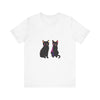 Black Cat Mystery T-Shirt - A stylish and vibrant shirt featuring an elegant black cat design, perfect for adding a pop of color to your wardrobe