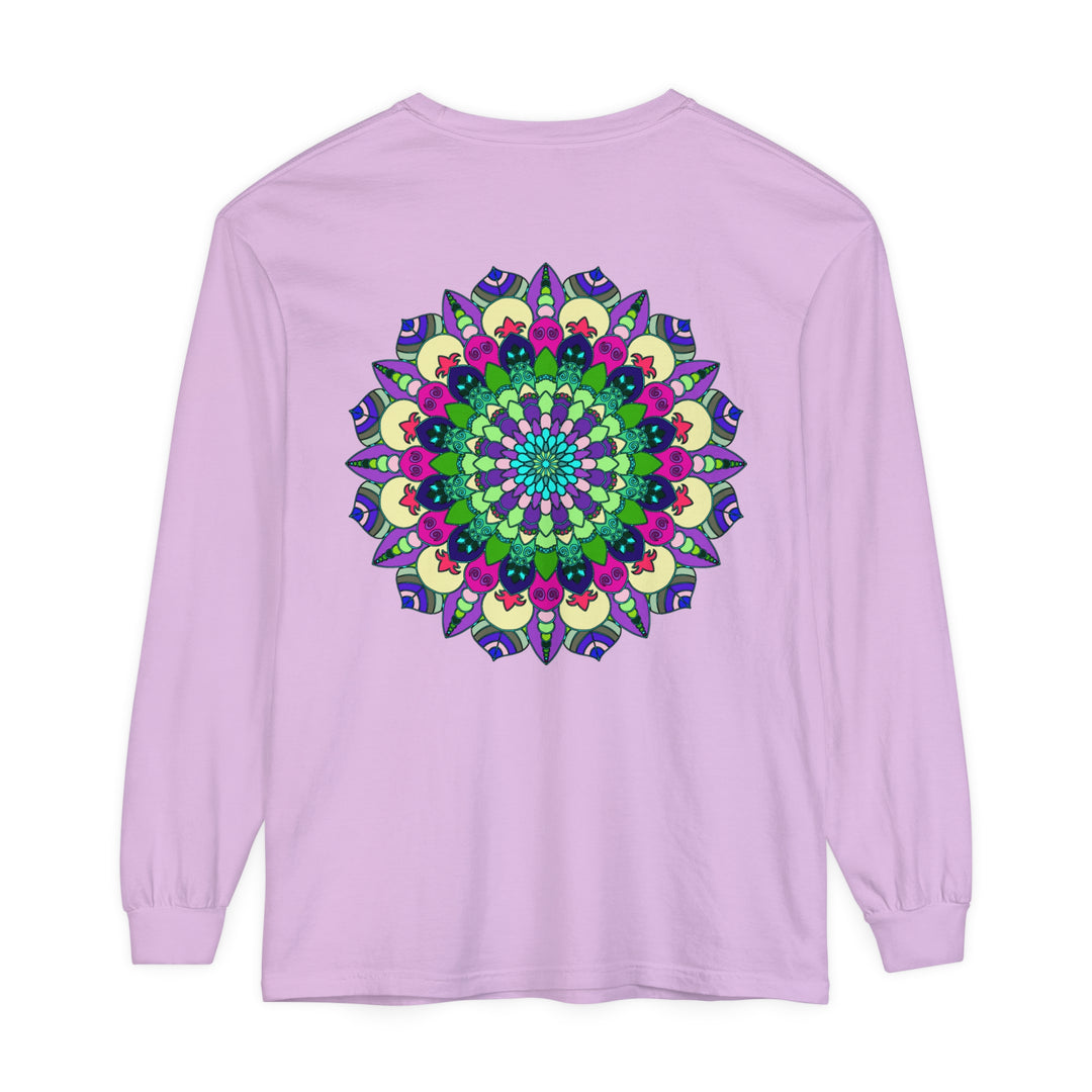 Colorful and intricate mandala design long sleeve t-shirt for men and women