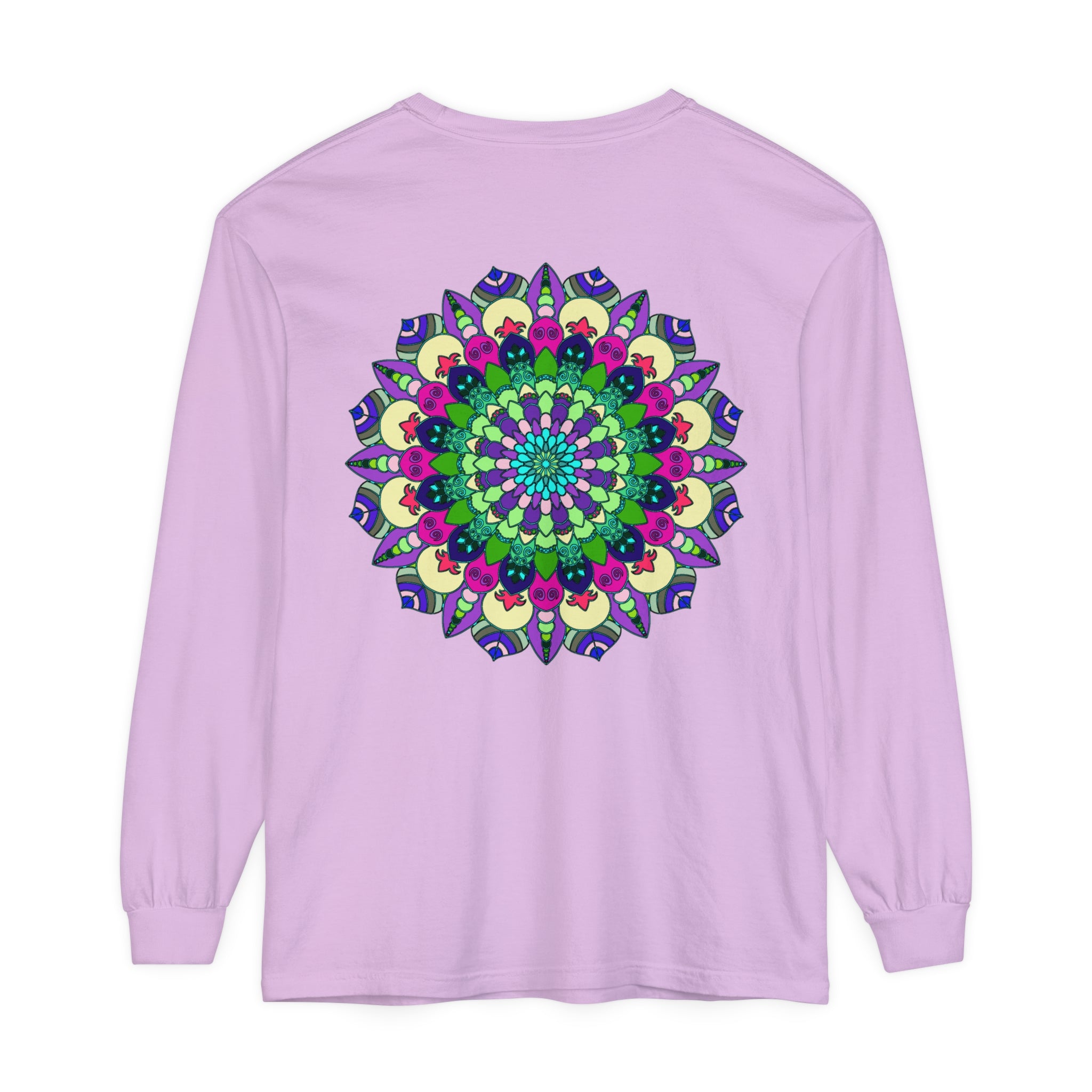 Colorful and intricate mandala design long sleeve t-shirt for men and women