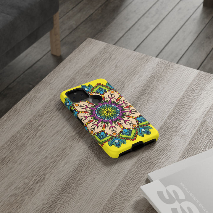 Intricate Floral Yellow Phone Case for Bold Protection and Style