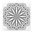 Handmade Mandala Art - Black & White Wall Art - Matte Canvas, Stretched, 125 alt text 1