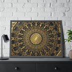Majestätische Stille – Schwarz-Gold Luxus-Poster mit Rahmen