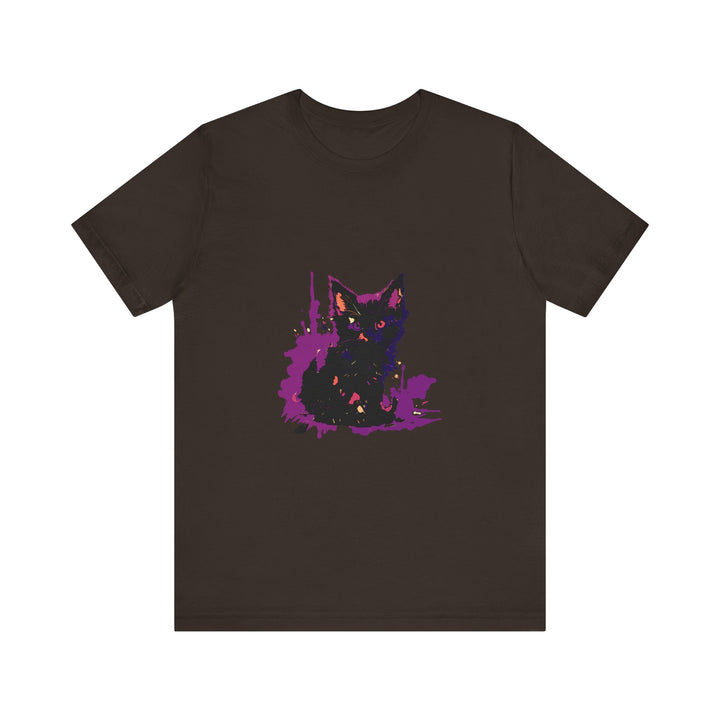 Black Cat Mystery - Purple Paint Splatter T-Shirt