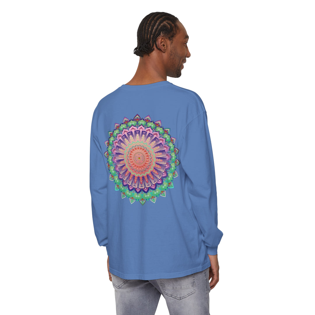 Colorful and intricate mandala design long sleeve t-shirt for men and women