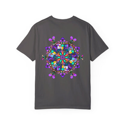 Unisex Mandala T-Shirt made of 100% Ring-Spun Cotton with Hand-Drawn Mandala Art, Garment-Dyed for Extra Comfort