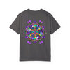 Unisex Mandala T-Shirt made of 100% Ring-Spun Cotton with Hand-Drawn Mandala Art, Garment-Dyed for Extra Comfort