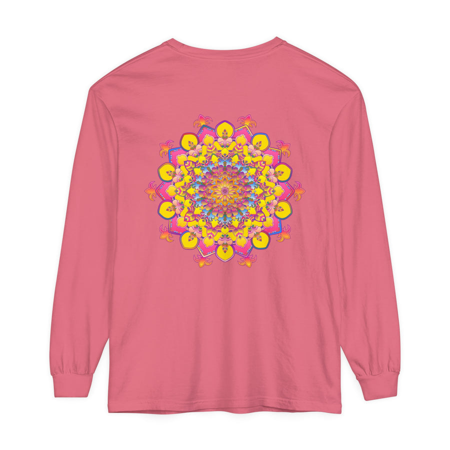Colorful and intricate mandala design long sleeve t-shirt for all genders