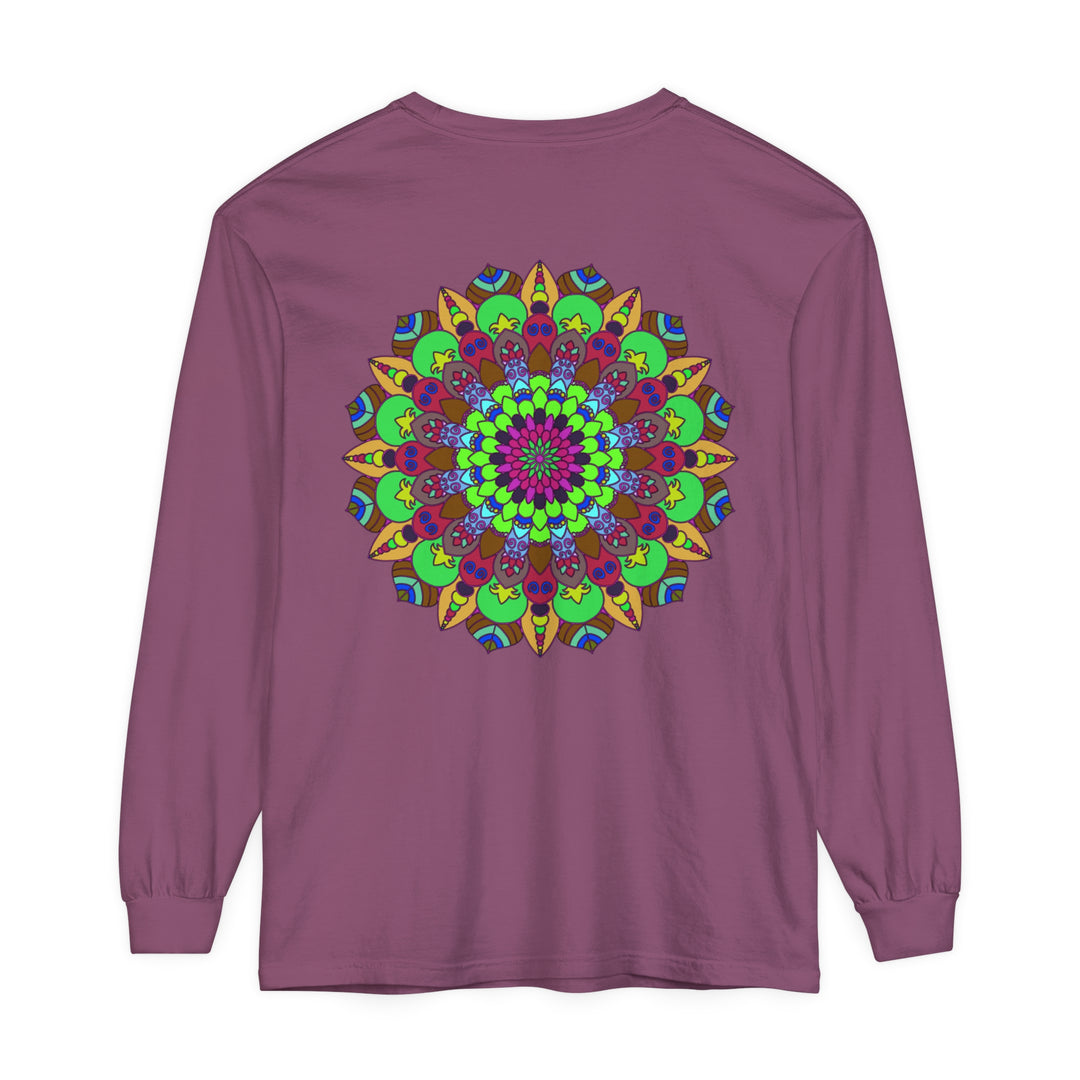 Vibrant and eye-catching mandala design long sleeve t-shirt for all genders