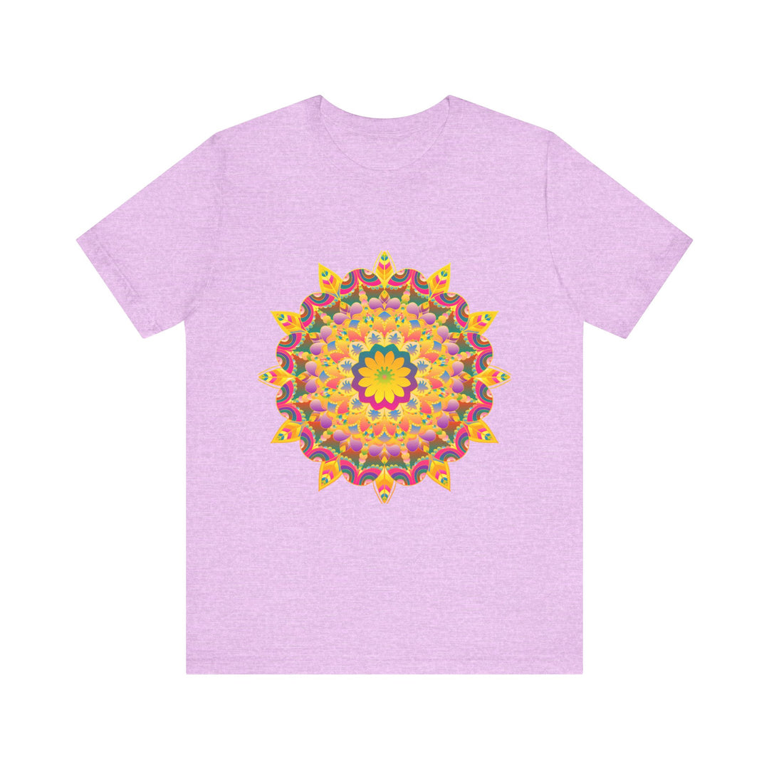 Vibrant Mandala T-Shirt featuring colorful spiritual art and intricate designs