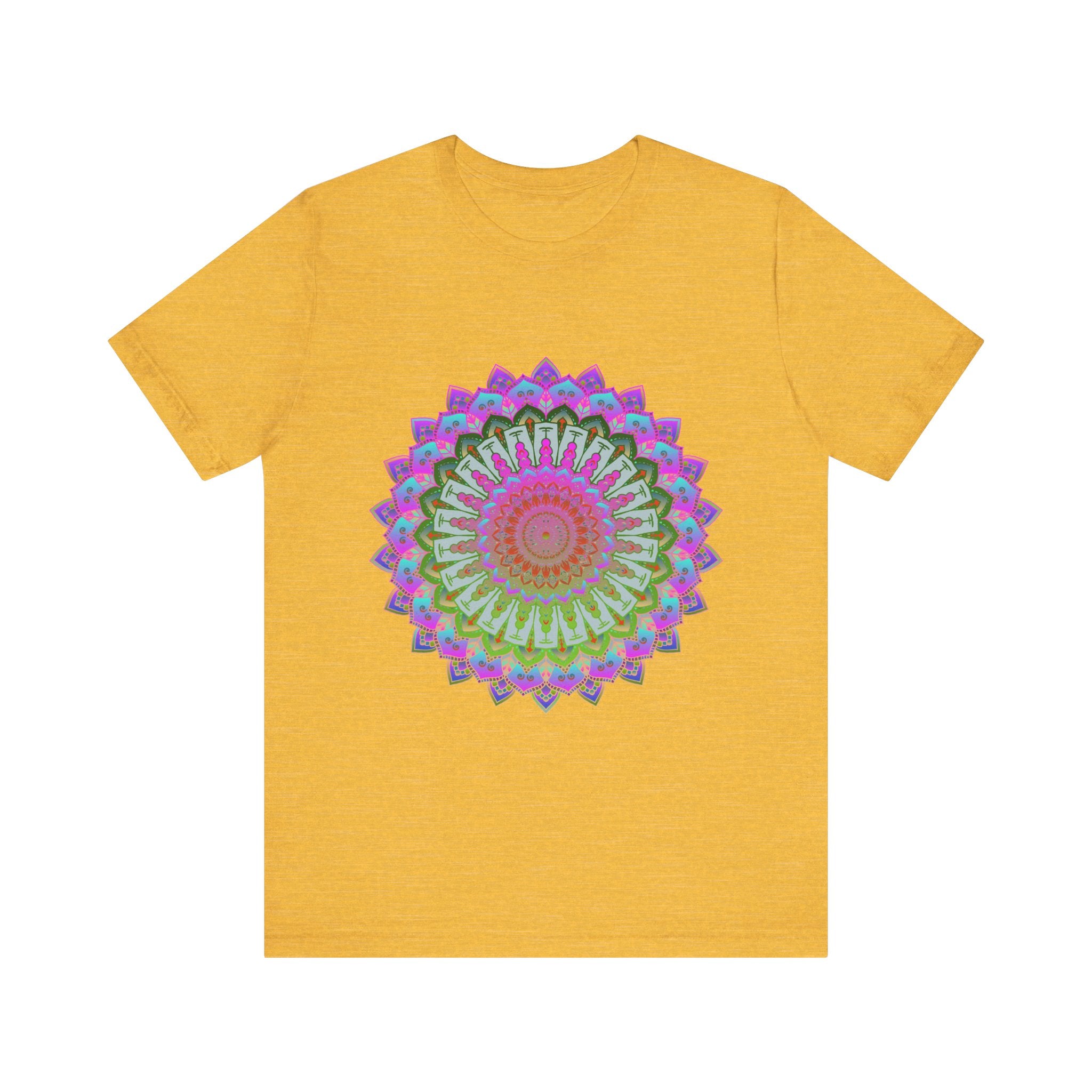 Vibrant Mandala T-Shirt featuring a colorful and intricate design, perfect for adding a pop of color to your wardrobe