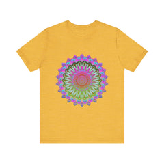 Vibrant Mandala T-Shirt featuring a colorful and intricate design, perfect for adding a pop of color to your wardrobe