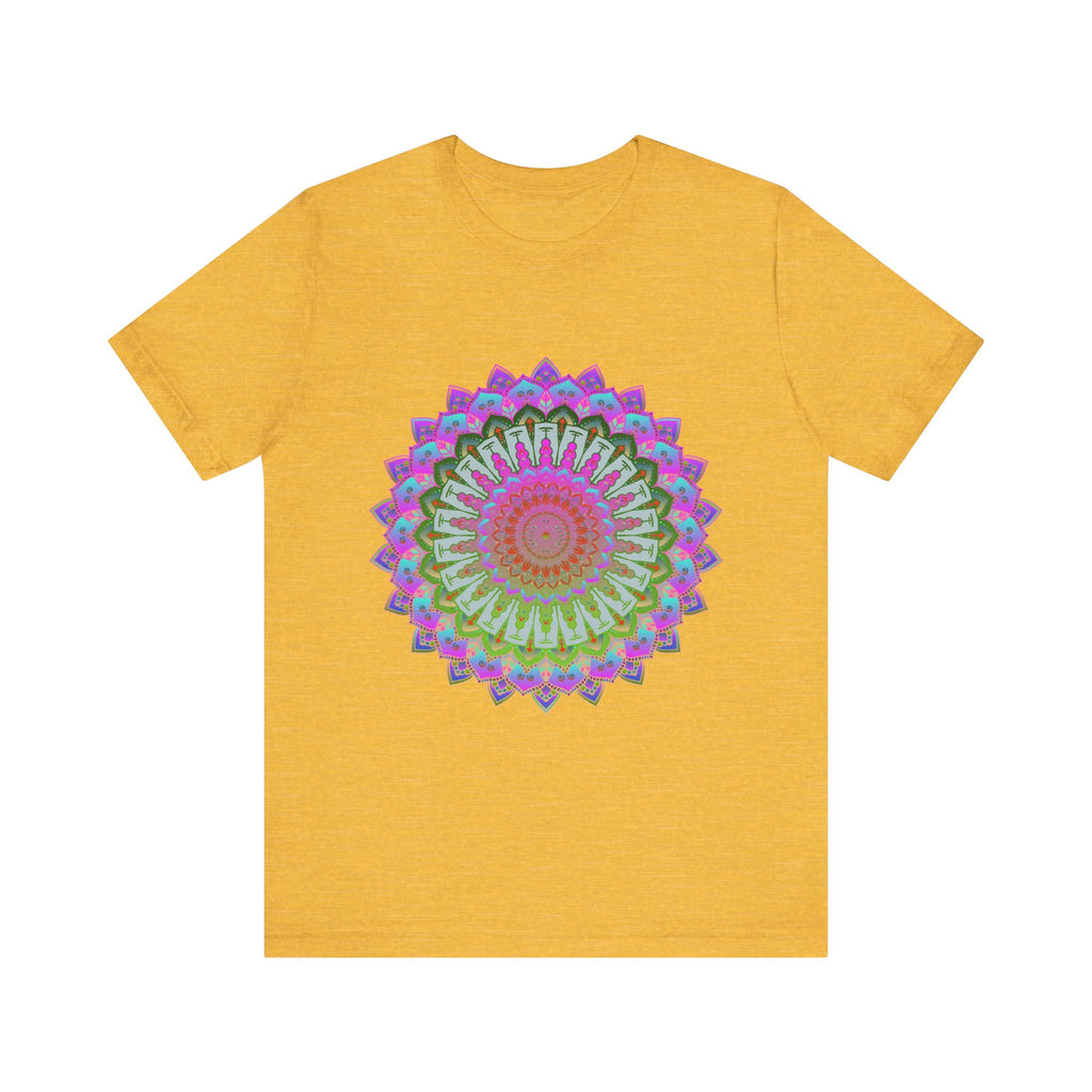 Vibrant Mandala T-Shirt featuring a colorful and intricate design, perfect for adding a pop of color to your wardrobe