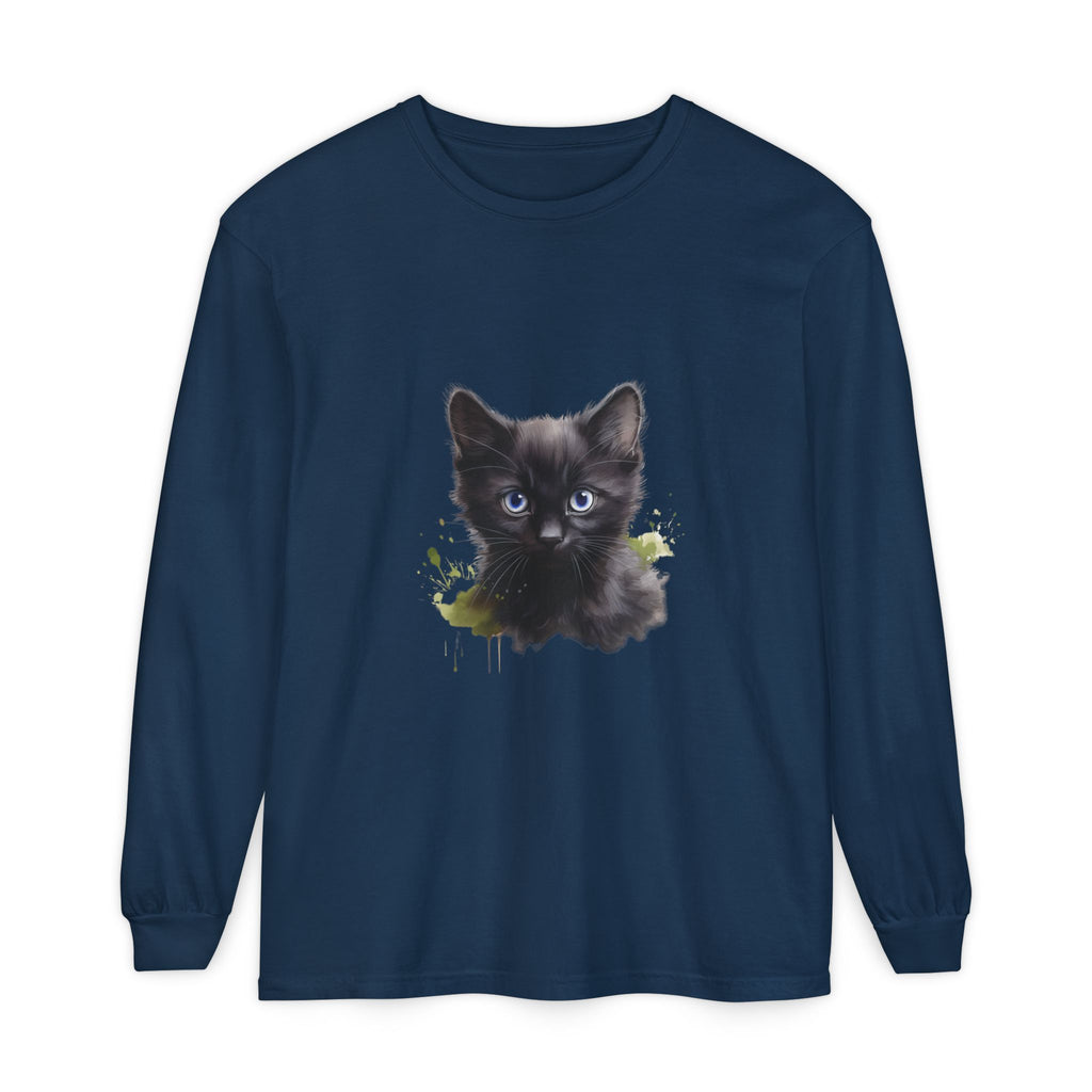 Mystische schwarze Katze – Langarm-T-Shirt