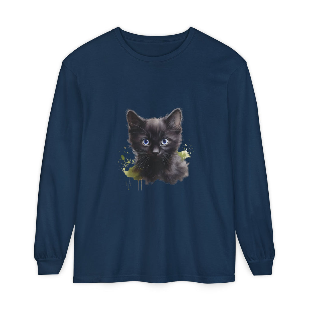 Mystische schwarze Katze – Langarm-T-Shirt
