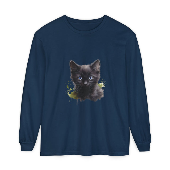 Mystische schwarze Katze – Langarm-T-Shirt