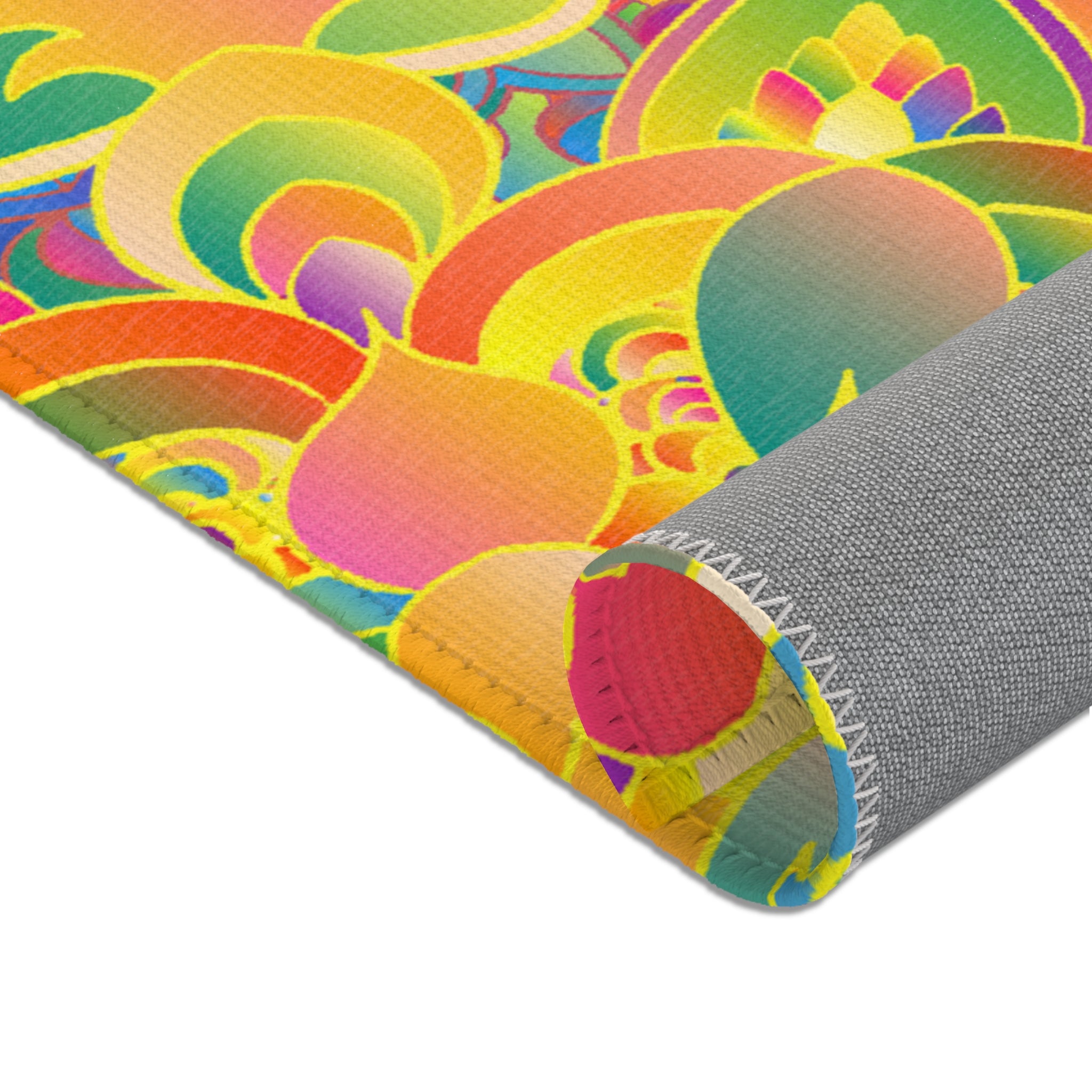 Psychedelic Floral Mandala Area Rug