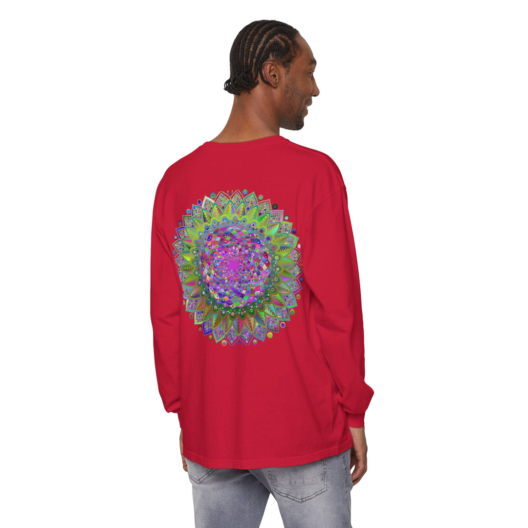 Long sleeve shirt with an intricate and vibrant mandala pattern