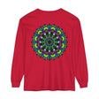 Colorful and intricate mandala design on a unisex long sleeve t-shirt
