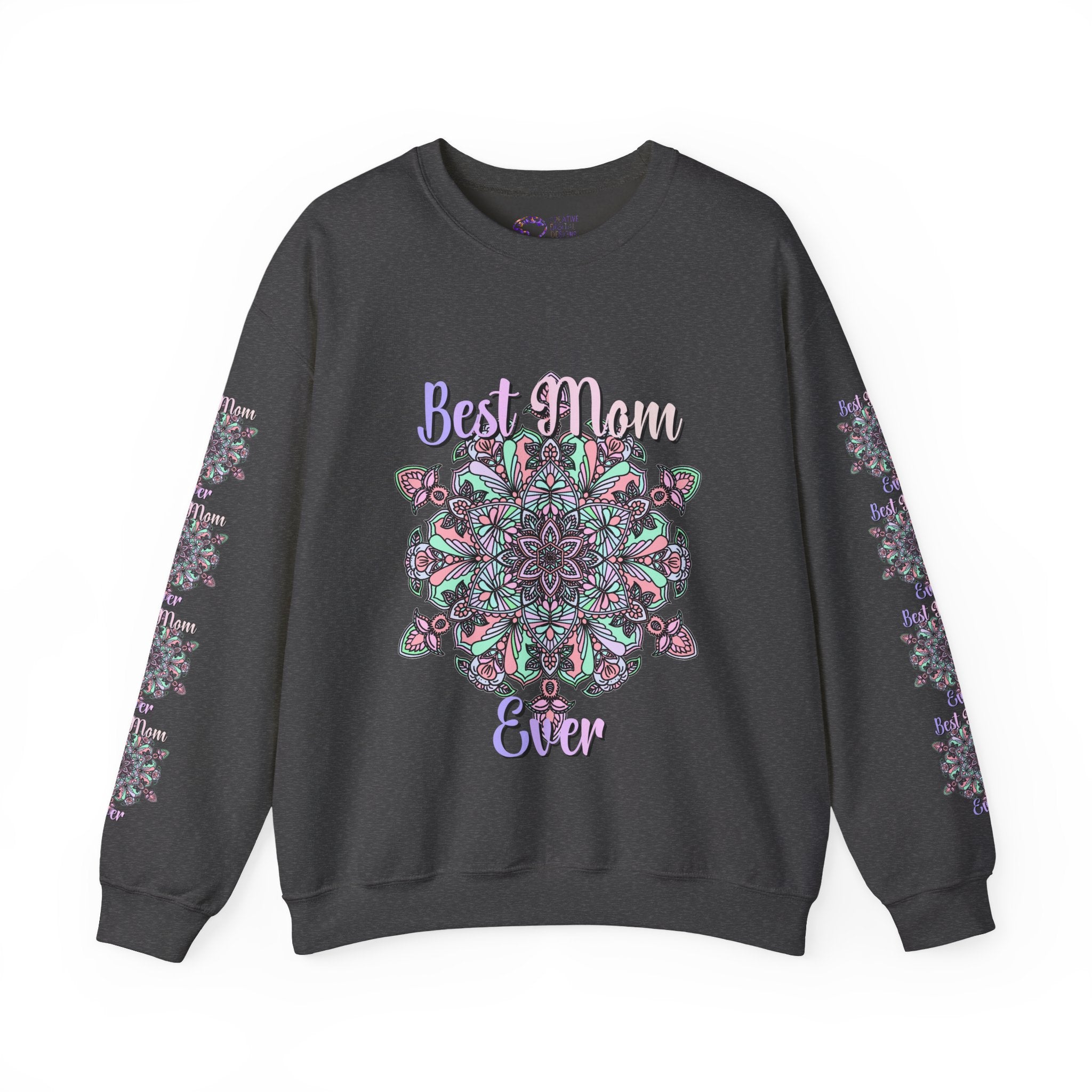 Sweatshirt mit Mandala-Design in Zartrosa und Lavendel für Mütter
